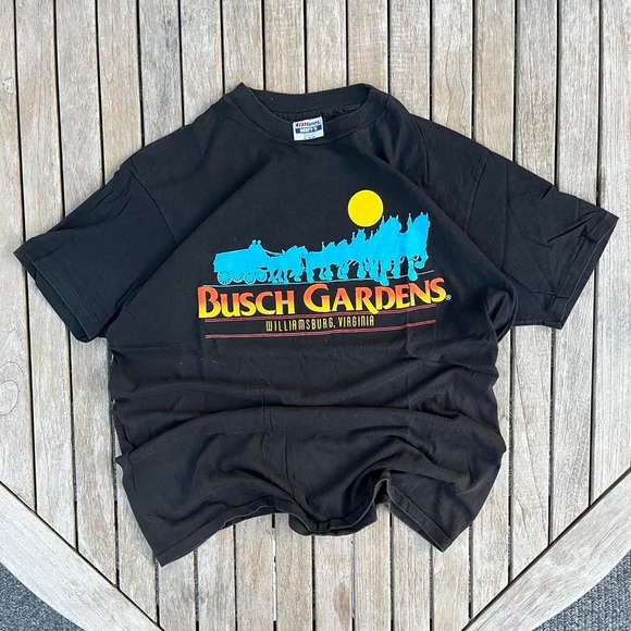 Vintage 90s Busch gardens amusement park faded t shirt - Picture 1 of 3
